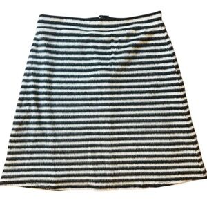 Maeve by Anthropologie Angora Feel Black White Striped SOFT Fully Lined Skirt 8